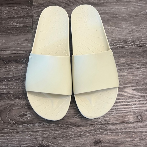 Crocs Women's Cream Slide Sandals - Picture 3 of 8